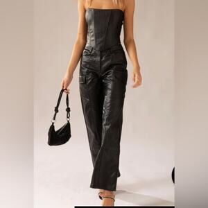 Peppermayo Walk On The Wild Side PU Cargo Pants NWT 10